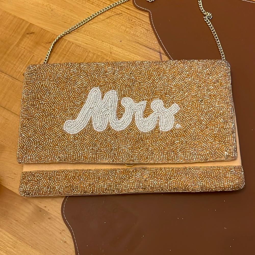 MRS | Rose gold & white beaded Crossbody